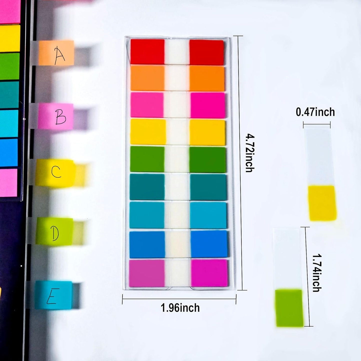 Ericter 1080 Pcs Sticky Tabs for Books, 9 Color Repositionable Annotation Page Tabs, Writable Index Flags for Notebooks, Organizing Study Office Supplies