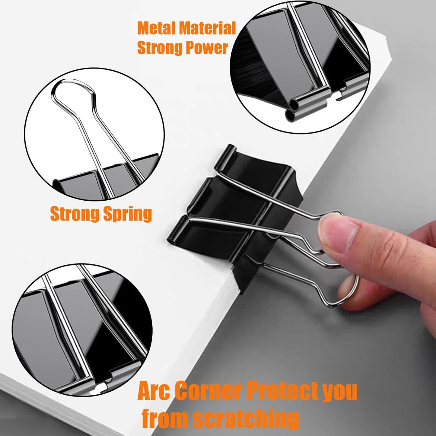 Extra Large Binder Clips 2 Inch (60 Pack), Heavy Duty Big Binder Clips Big Paper Clamps for Office and Home Supplies, Black