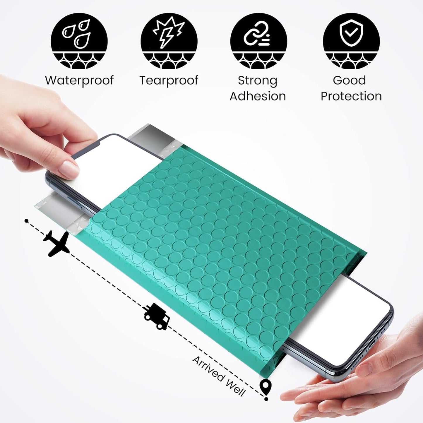 Fuxury Bubble Mailers 4x8" Teal Padded Envelopes 19200Pack Strong Adhesion Thick Padded Mailers for Small Business Mailing Small Items,Jewelry,Makeup