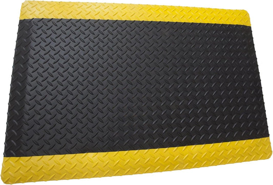 Rhino Mats, American Classic Diamond Anti-Fatigue Mats, Industrial Ergonomic Comfort Standing Mat for Work, Home, Garage, Office, Kitchen or Anywhere (Black/Yellow 9/16" Thick, 4 FT. x 24 FT.)