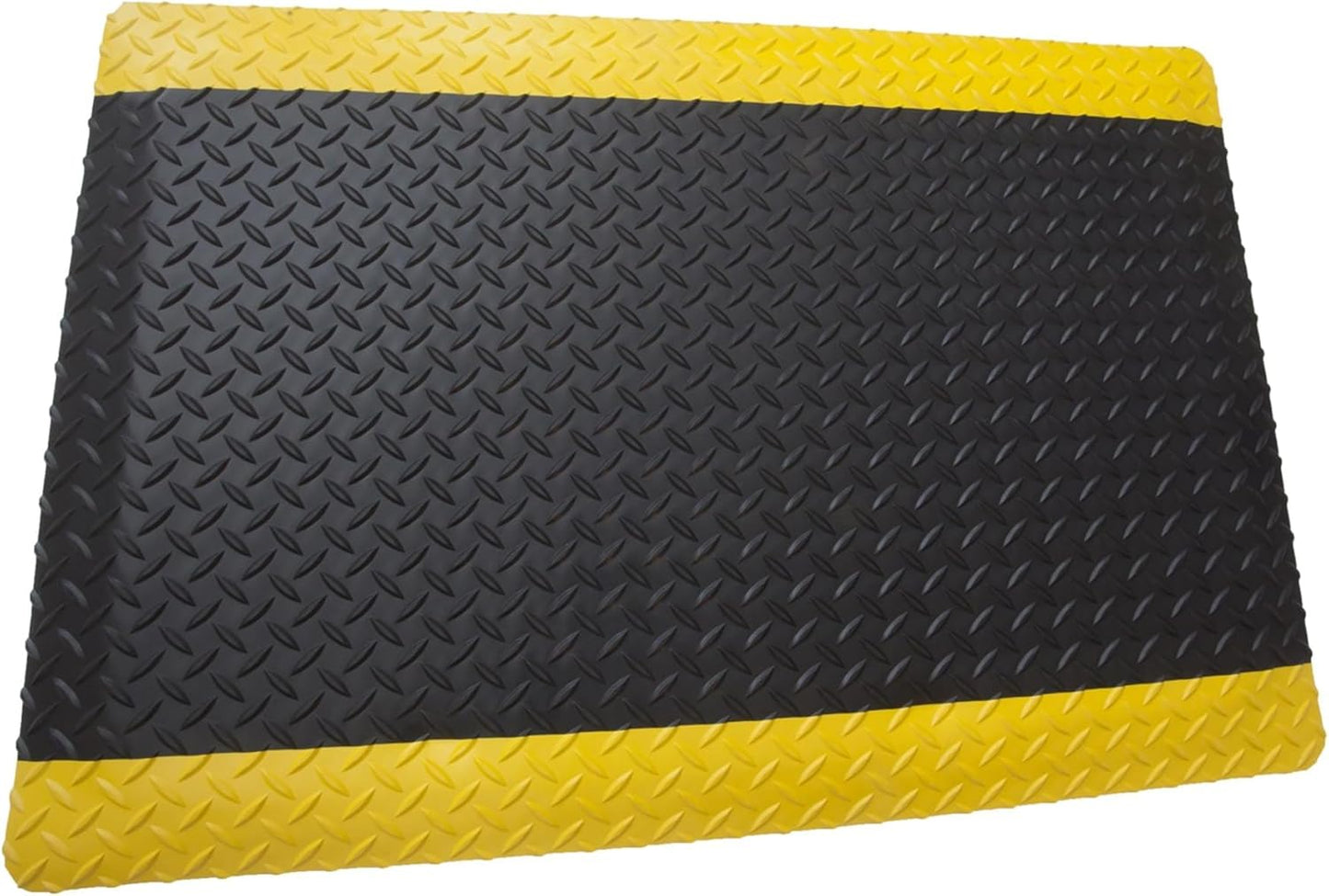 Rhino Mats, American Classic Diamond Anti-Fatigue Mats, Industrial Ergonomic Comfort Standing Mat for Work, Home, Garage, Office, Kitchen or Anywhere (Black/Yellow 9/16" Thick, 4 FT. x 25 FT.)