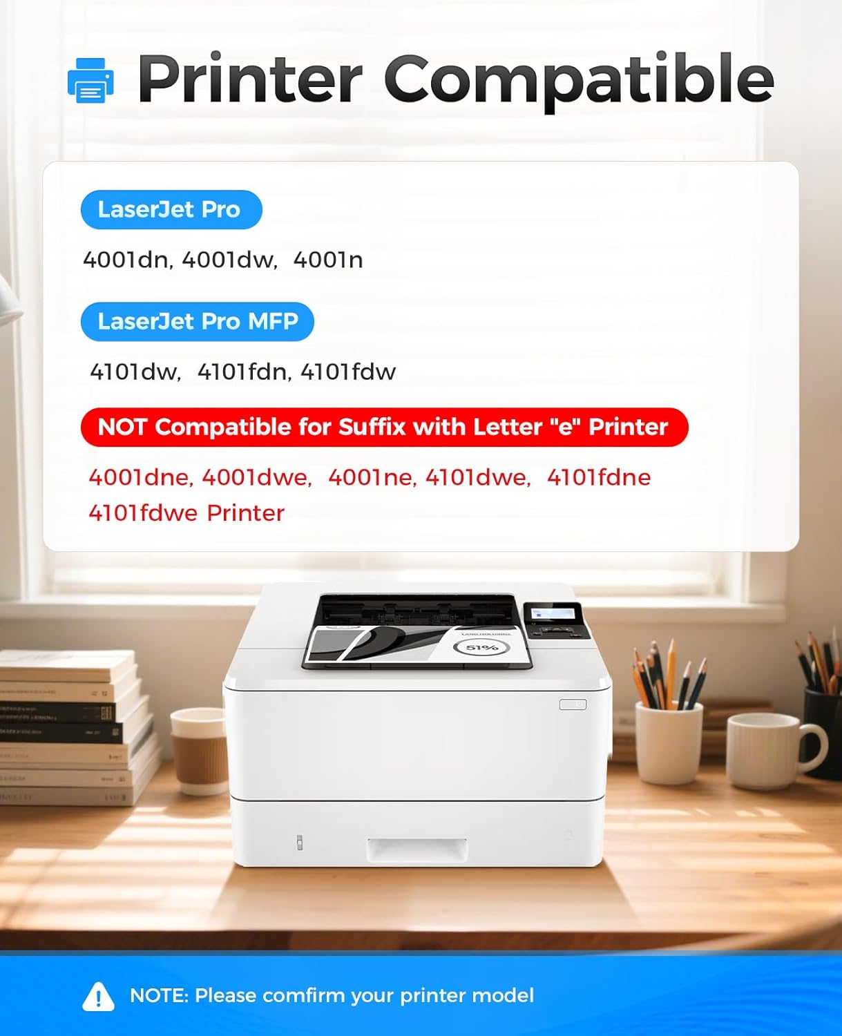 148A Black Toner Cartridge 2-Pack with chip High Yield Replacement for HP 148A W1480A 148X W1480X Compatible with HP Laserjet Pro MFP 4101dw 4101fdn 4101fdw 4001dn 4001dw 4001n Printer Ink 4001 4101