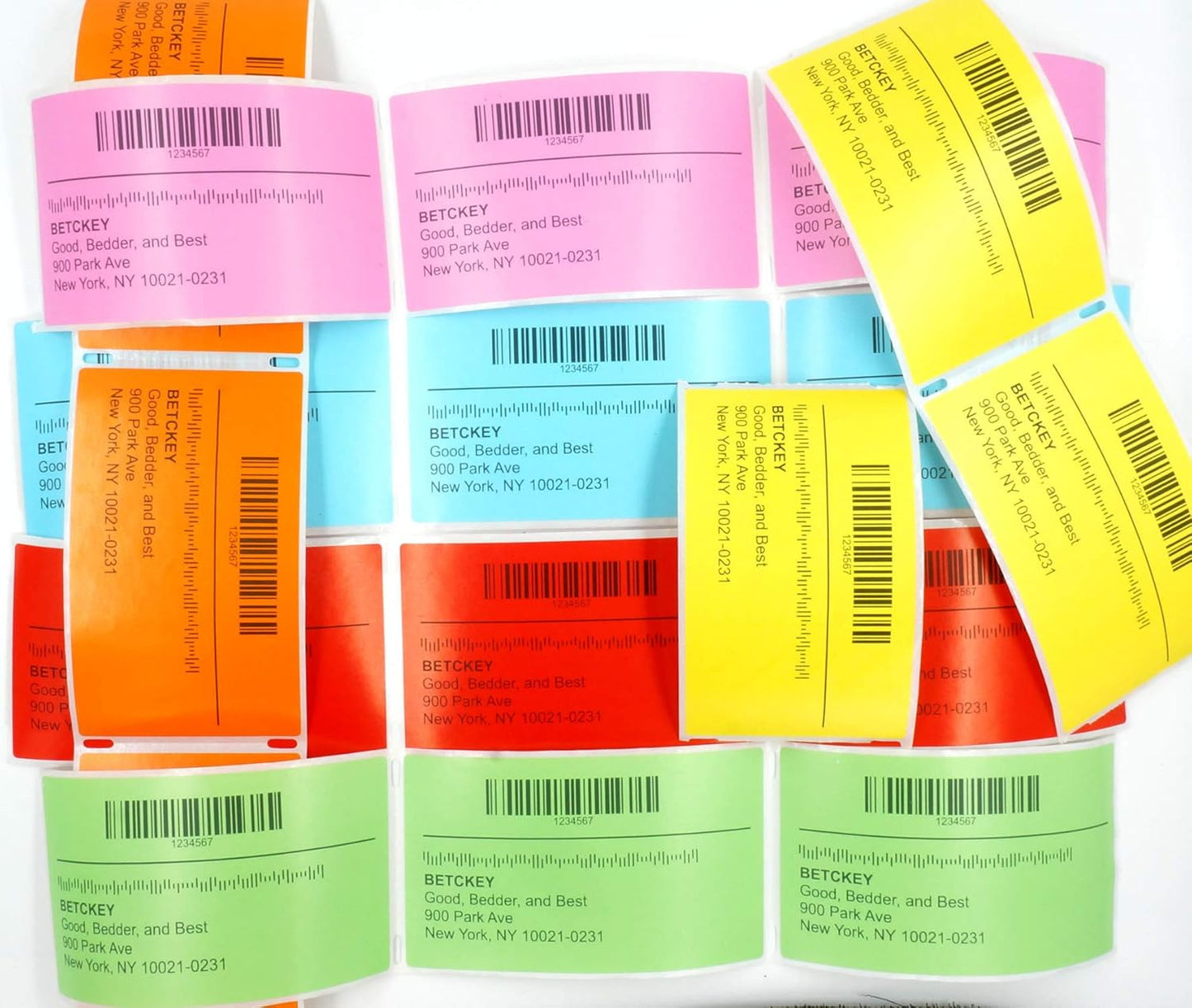 BETCKEY - 4" x 4" Shipping & Large Square Labels Compatible with Zebra & Rollo Label Printer,Premium Adhesive & Perforated[Light Blue, 6 Rolls, 2100 Labels]