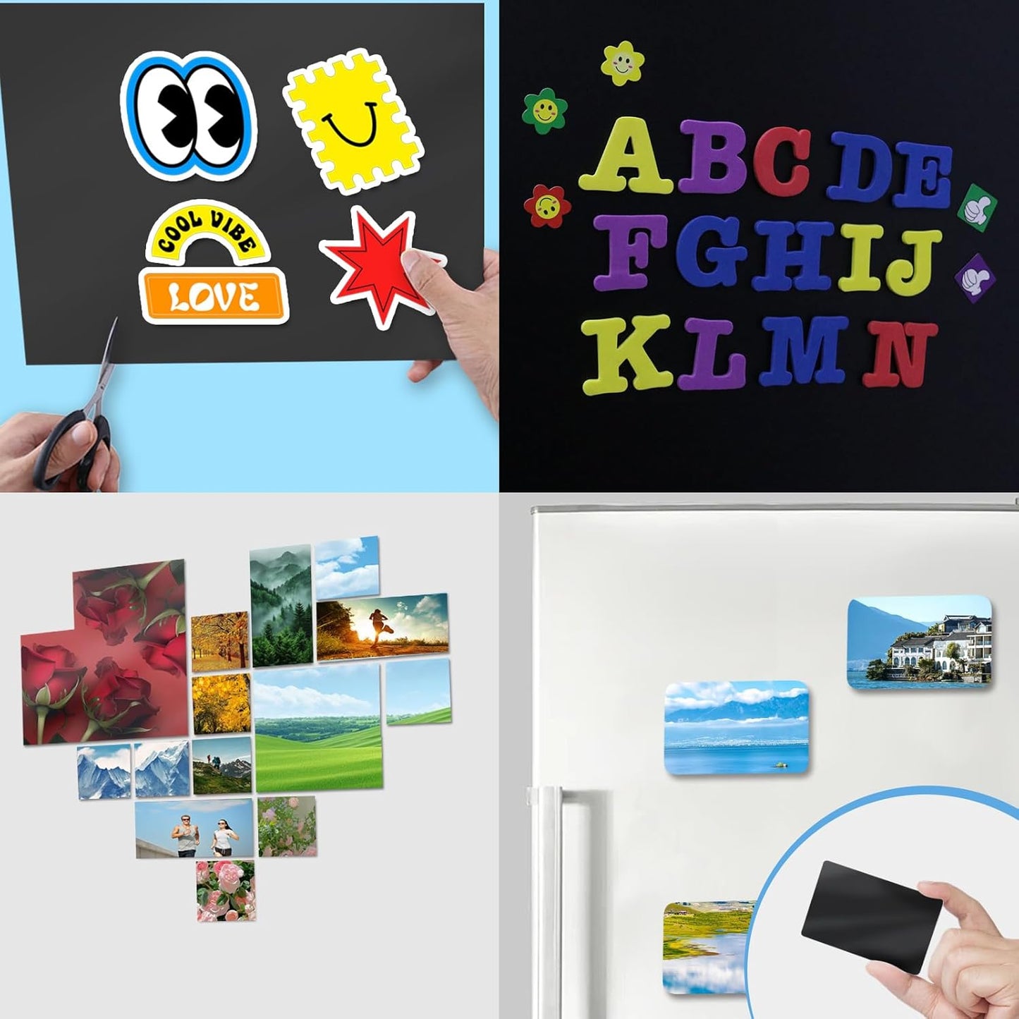 Magnet Sheets with Adhesive Backing,8.5" x 11"(Pack of 24),30 mil Thick Cuttable Flexible Magnetic Sheets for DIY Crafts,Photos,Letters and Stickers