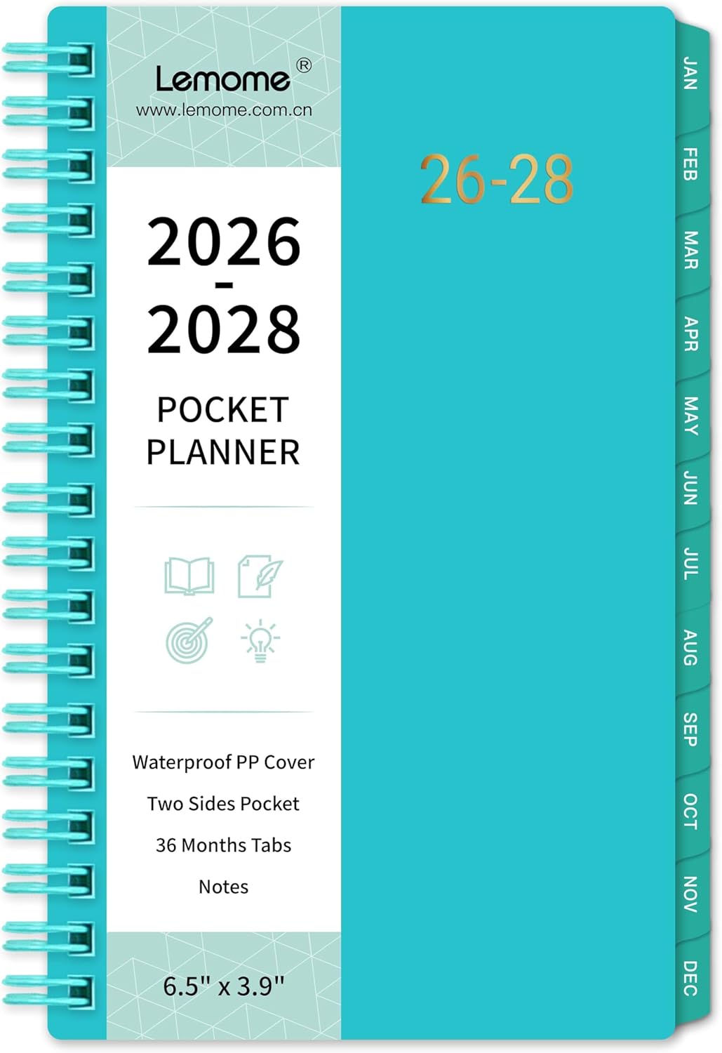 Pocket Calendar 2026-2028 - 3 Year Monthly Pocket Planner 2026-2028 from Jan. 2026 to Dec. 2028, 2026 Planner for Purse with Flexible & Waterproof Cover, 6.5" x 3.9"