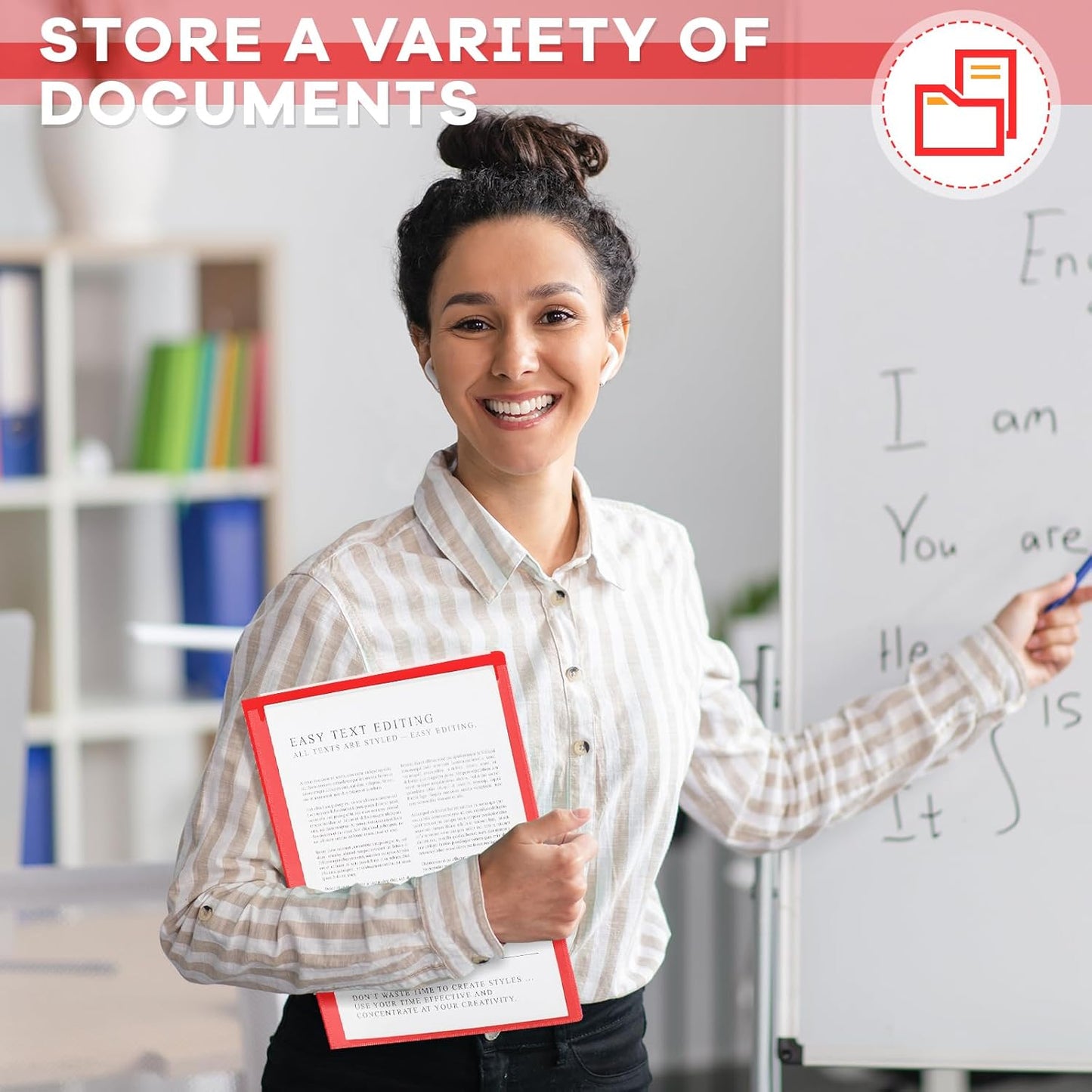 Henoyso 12 Pcs Folders Take Home Heavy Duty 2 Pocket Homework Folders with Clear Front Pockets for Elementary Students Parent Teacher Communication (Red)