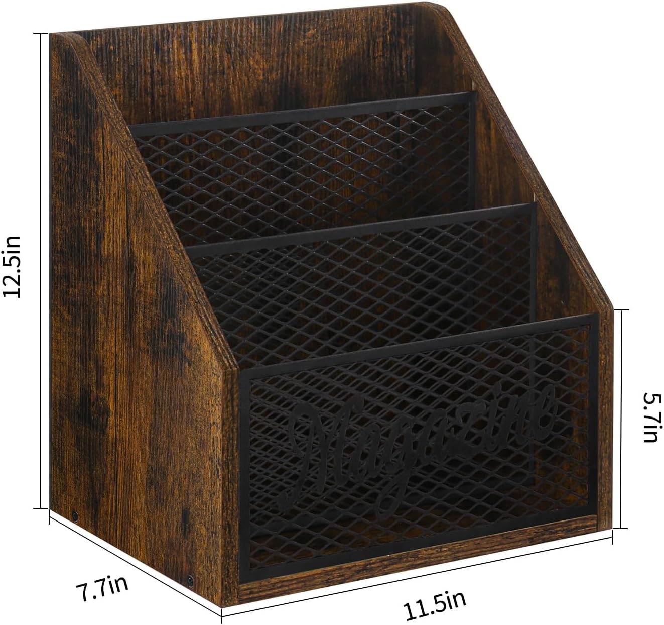 YINMIT Magazine Holder, Stepped 3 Tier Magazine Rack Floor, Magazine Storage Basket, Folder Organizer Bin for Magazines,Books,Newspapers,Tablets