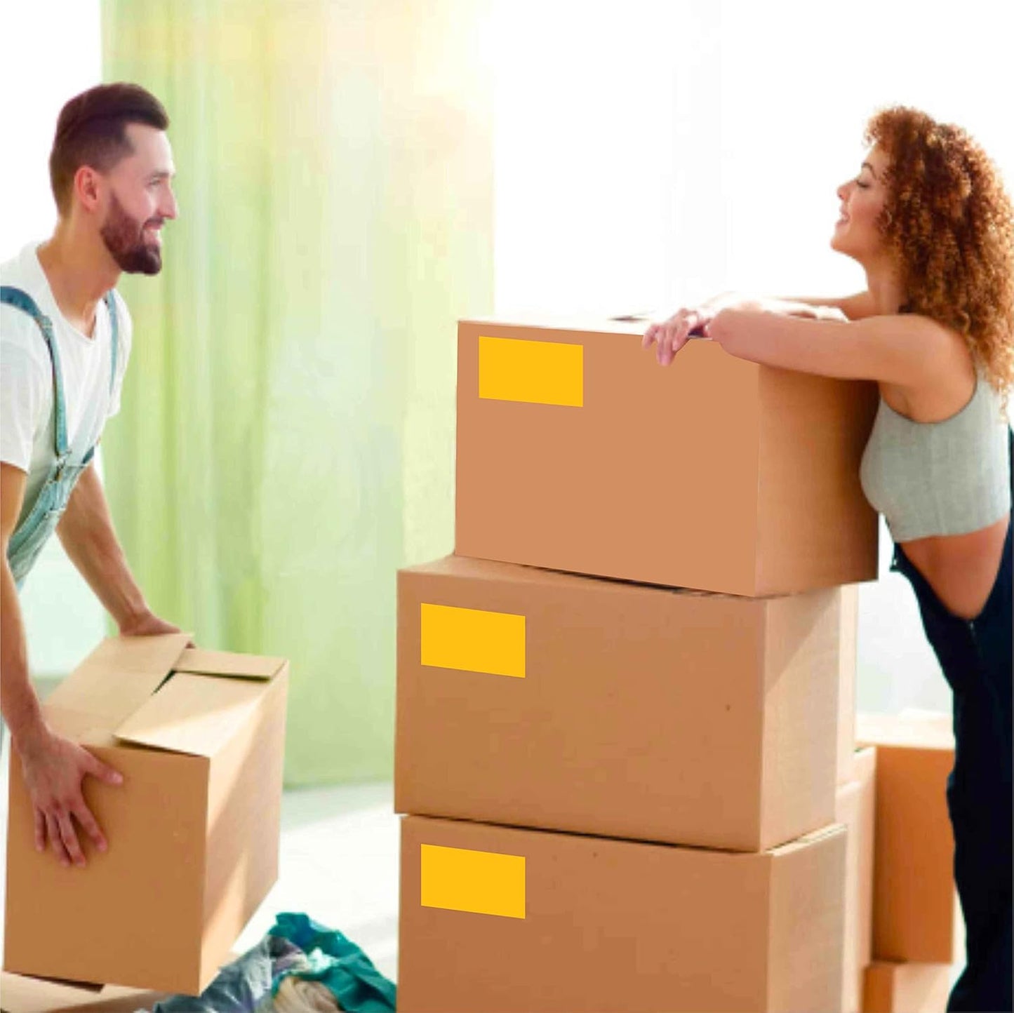 PARLAIM 3 x 5 inch Rectangle Sticker Labels Adhesive Color Code Stickers, 250PCS Inventory Label Tags for Business, School, Fluorescent Orange