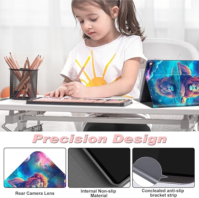 for Amazon Kindle Fire Max 11 Case (13th Generation, 2023 Release) 11",Slim Lightweight Smart Shell Stand Cover with Auto Wake/Sleep for All-New Fire 11 Max Tablet,Cool Lion Nebula/Galaxy