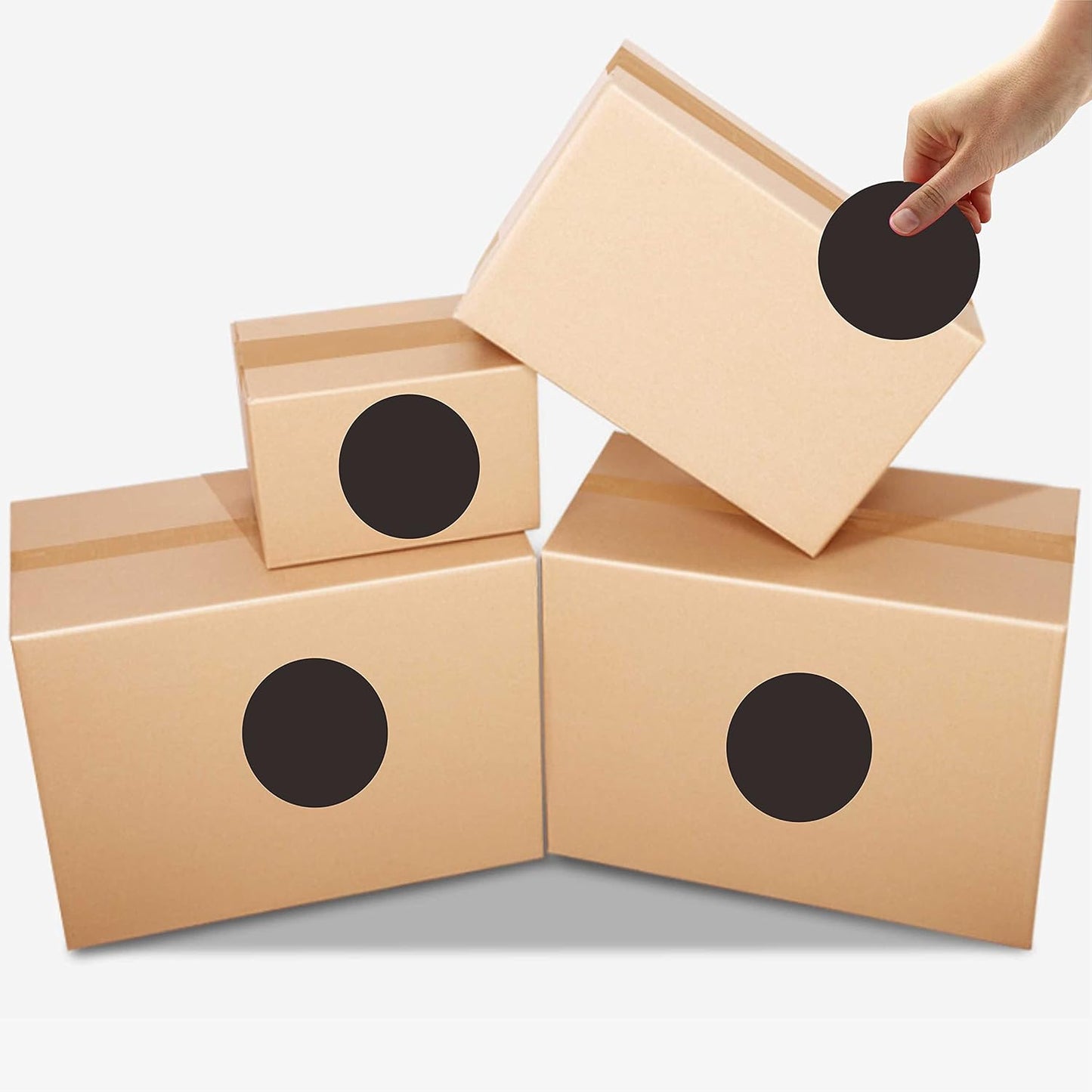 PARLAIM 3 Inch Round Permanent Adhesive Color Cod Dot Stickers,500 per Dispenser Box Roll dots Label Inventory Circle Stickers (Black)