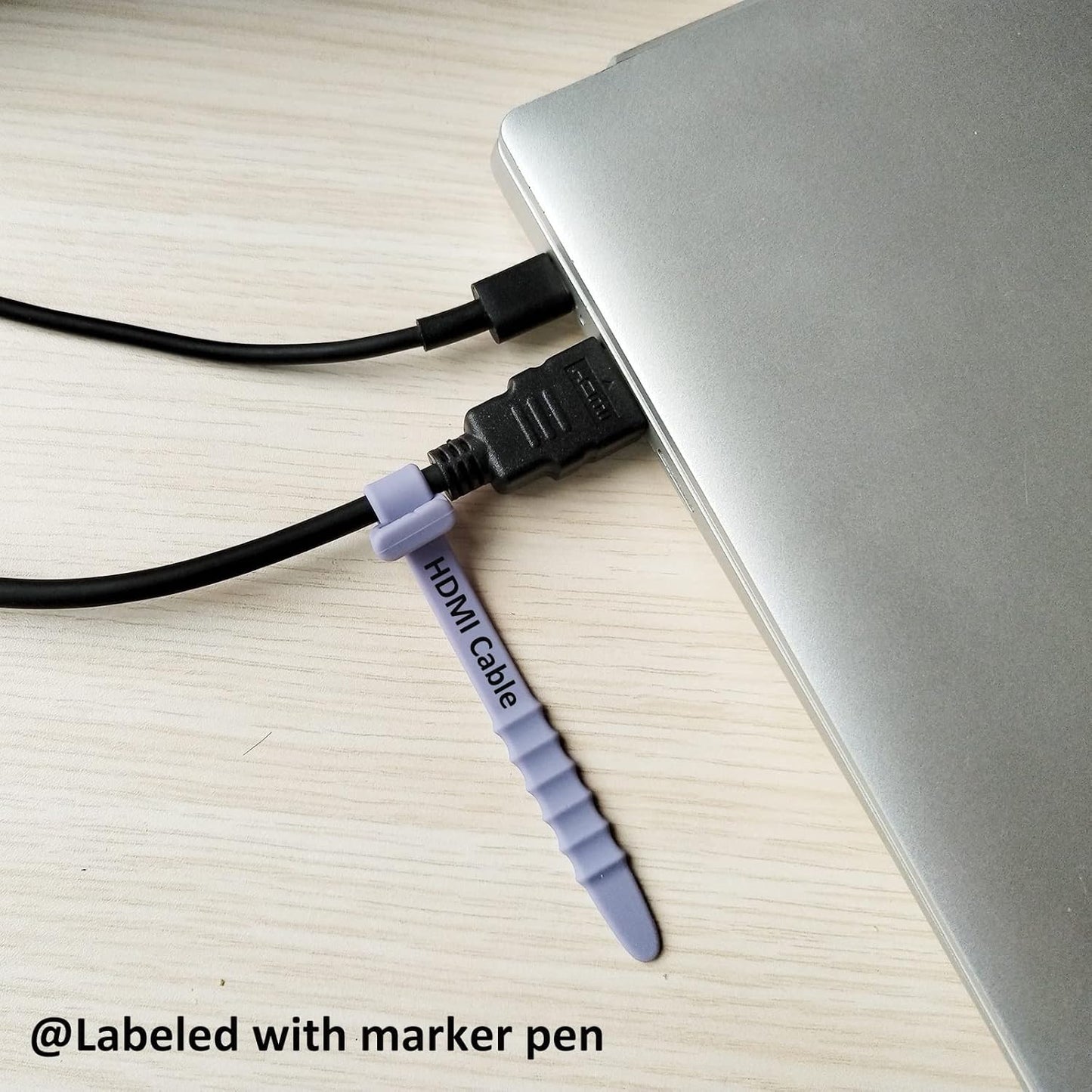 Reusable Silicone Zip Ties Cord Organizer: Silicone Cable Ties Straps for Cable Management - 20PCs 4.5” Blue Elastic Wire Cord Organizer for Home Office and Travel