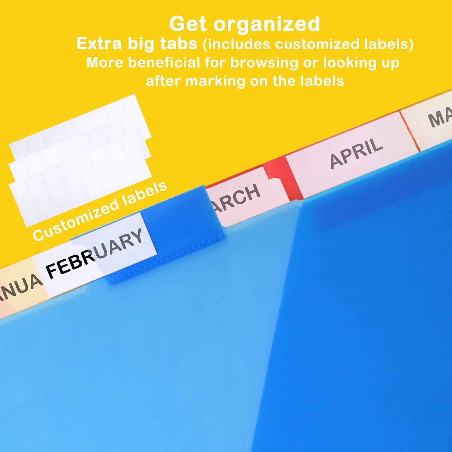 WOT I Plastic 8-Tab Dividers with Two Pockets - 3 Sets, Multicolor Dividers with Pockets for Binders, 24PCS Tab Dividers Assorted Colors