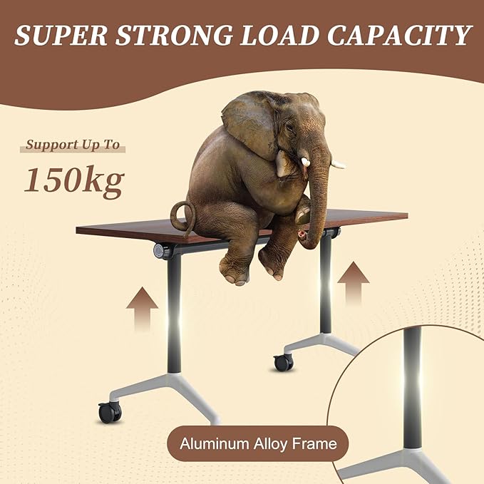 Folding Conference Room Table, Modern Conference Tables with Wheels, Large Rectangular Mobile Training Tables for Office Classroom, Foldable Modular Boardroom Seminar Table (8pack L55.1in)