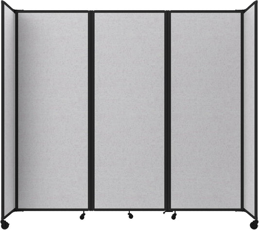 Versare Room Divider 360 Portable Wall Partition | Folding Panels | Large Freestanding Divider | Locking Wheels | Temporary Room Separator