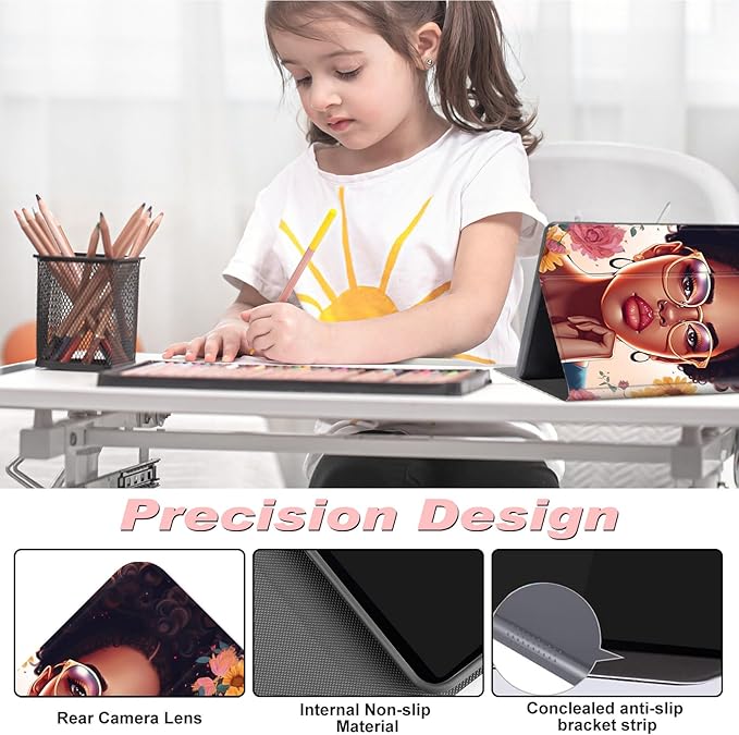 for All-New Kindle Fire 7 Tablet Case (12th Gen, 2022 Release),Slim Lightweight Smart Shell Stand Cover with Auto Wake/Sleep for Amazon Fire 7 Kids Tablet,African Sunflowers Girl