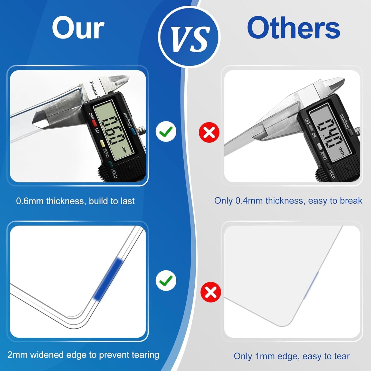 50 Pcs Card Protector ID Name Badge Holder 4 x 3 Inches Clear Plastic Horizontal No Zipper ID Card Holder