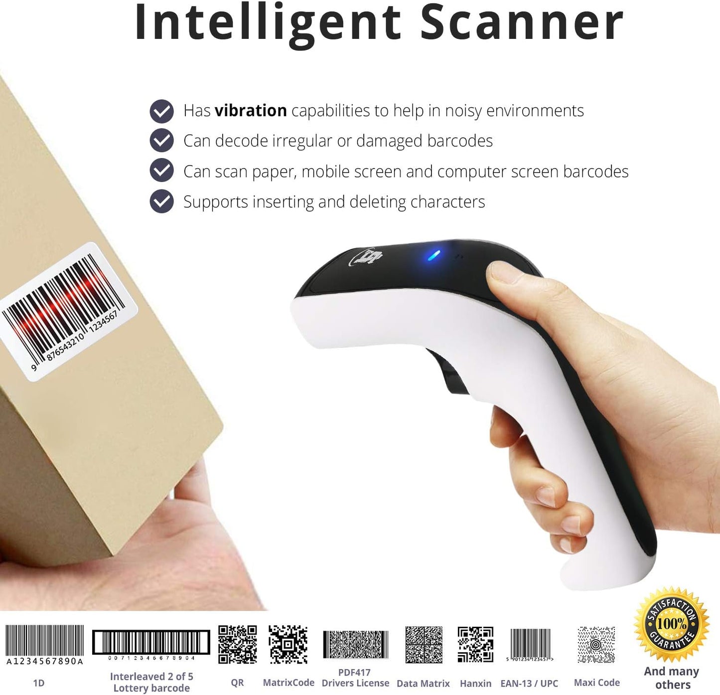 ScanAvenger Wireless Portable 1D&2D Bluetooth Barcode Scanner: Hand Scanner 3-in-1, Cordless, Rechargeable Scan Gun for Inventory - USB Bar Code/QR Reader (1D&2D with No Next Gen Stand)…