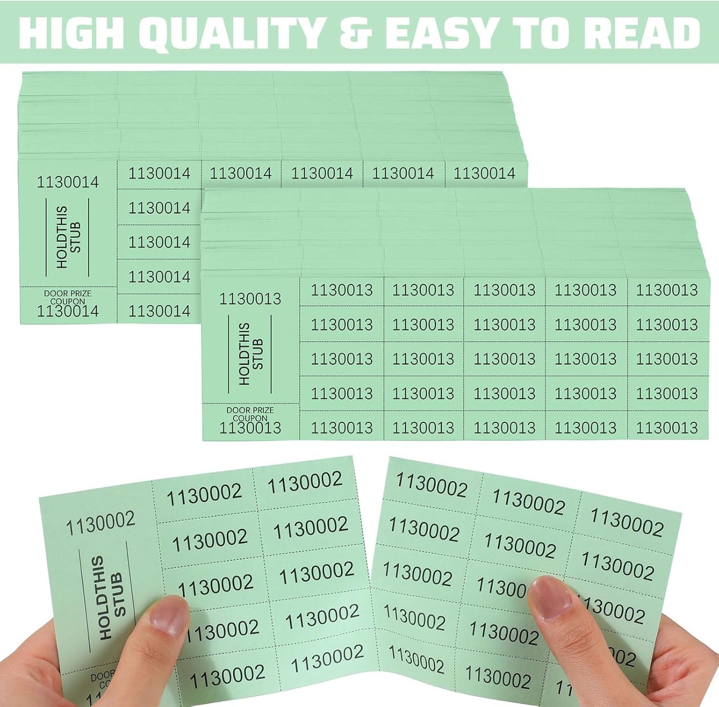 Kosiz 1000 Sheets 25 Bid Raffle Ticket Numbers Auction Tickets Chinese Auction Ticket Sheets Basket Auction Silent Auction for Events Church (Light Green)
