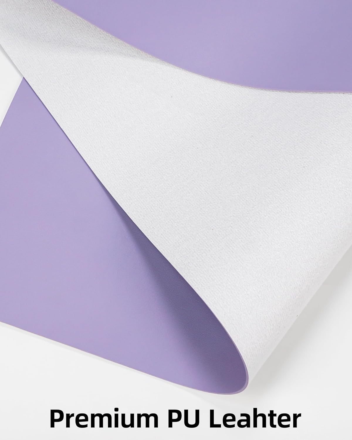 Large Desk Pad Mat - Waterproof Mouse Pad & Desk Protector, Non-Slip XL PU Leather Gaming Mat for Keyboard/Mouse, Stitched Edge with Ergonomic Support, 47"x17" (Lavender)