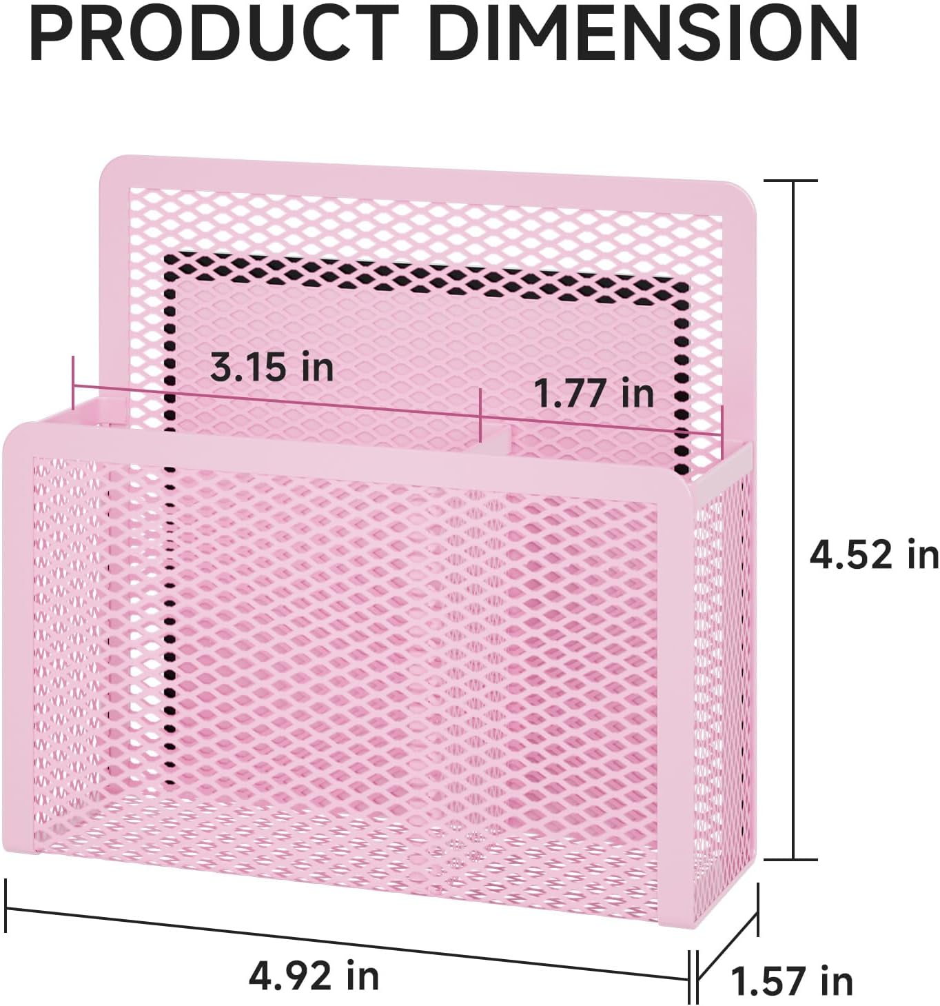 Magnetic Dry Erase Marker Holder, Mesh Pen Holder for Whiteboard，Magnet Pencil Organizer Storage for Refrigerator Locker Accessories Organizer for Home, School and Office(Pink)