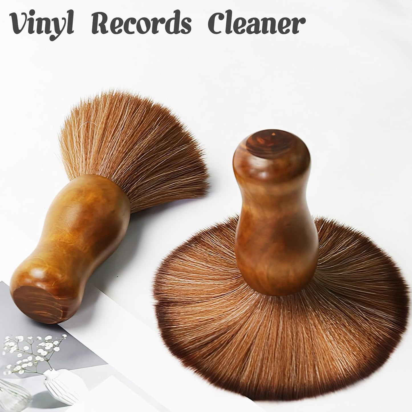 Turntable Vinyl Record Brush, Anti-Static Dust Record Cleaning Brush for Vinyl Albums LP CD Cartridge (Brown)