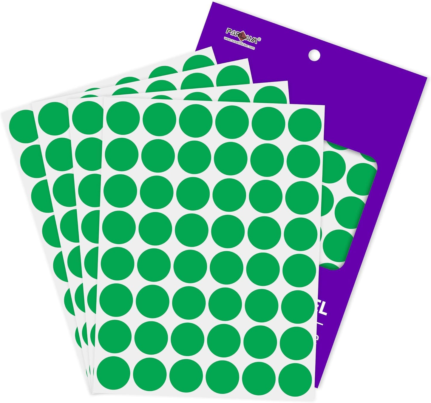 PARLAIM 1 inch Round Green Dot Sticker,720PCS Permanent Adhesive Color Code Circle Sticker Labels for Office Classroom Garage Sale