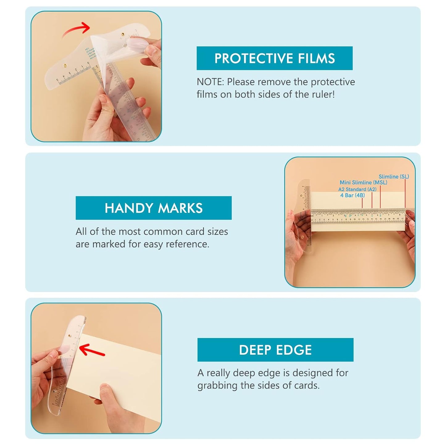 CYFUN DESIGN 12" 6" Acrylic T-Square Ruler Precision Marking T Square Ruler, 3 Pack, Transparent, T Ruler, for Crafting Drafting and General Layout Work Art Framing & Drafting Scrapbooking Crafting