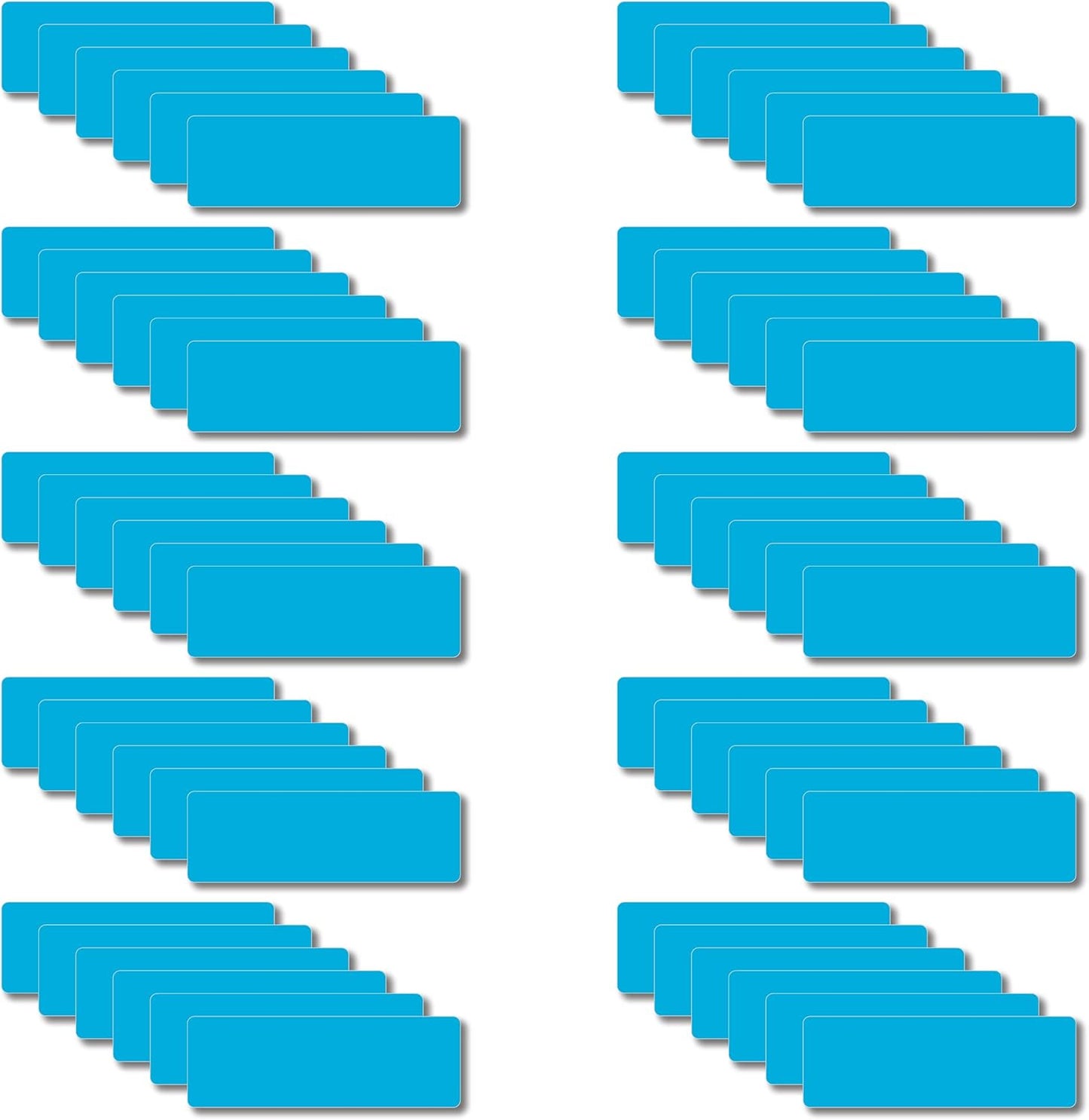 Magnetic Dry Erase Magnets Labels 3x1 inches, Reusable Name Tags, Organizing Schedules in Office/Classroom. Work on Fridge/White Board (Cyan 60Pcs)