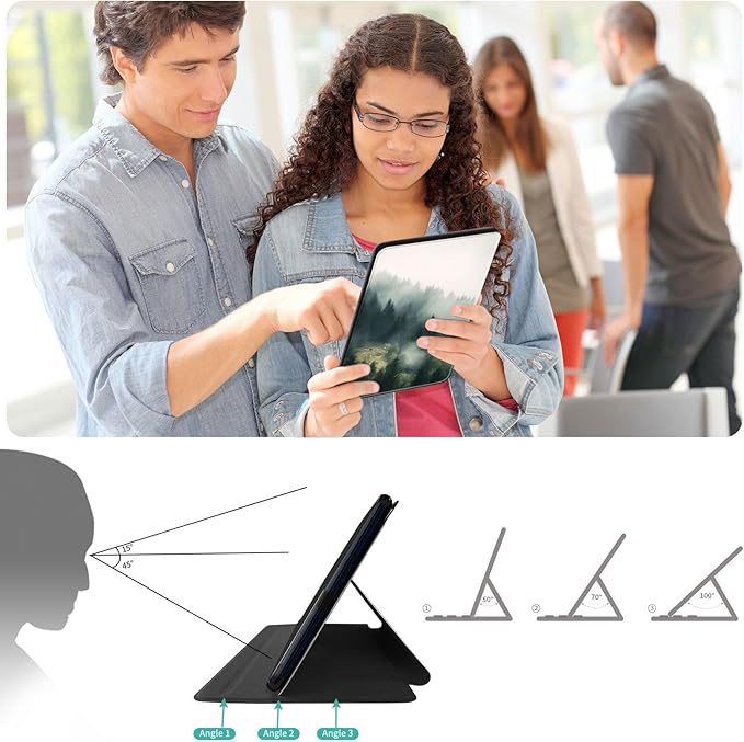 for All-New Amazon Kindle Fire HD 10 Tablet Case (13th Generation, 2023 Release) 10.1", 360 Degree Rotating Stand Cover with Auto Wake Sleep Case for Fire Tablet 10 2023,Misty Landscape Forest