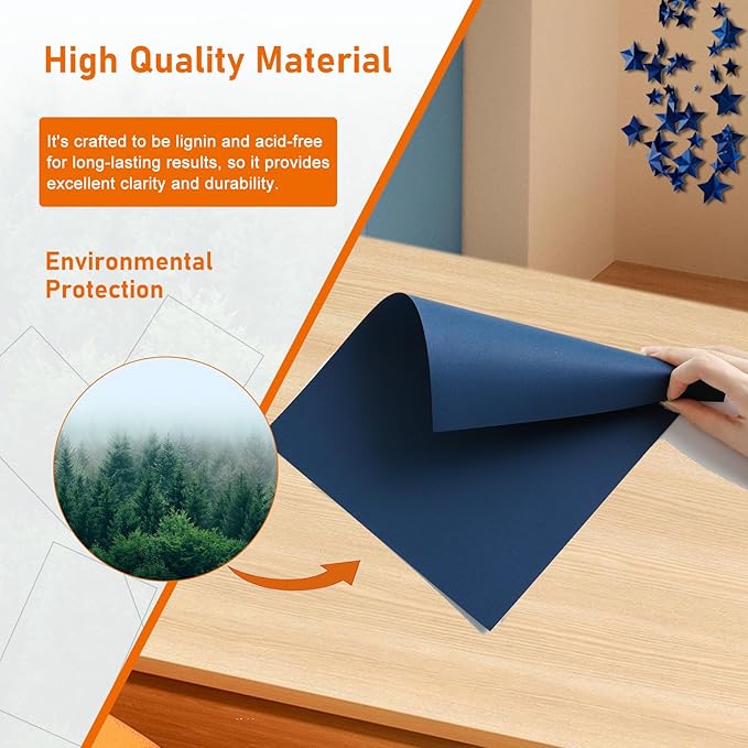 100 Sheets Navy Blue Cardstock 8.5 x 11 Scrapbooking Paper, 75lb Heavyweight Construction Paper Card Stock for Wedding Invitations, School Crafts, Memus, Making Cards, Graduations