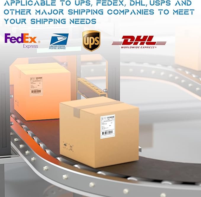 MFLABEL 10 Rolls 4x6 Direct Thermal Blank Shipping Labels for Thermal Printer Shipping Labels with Perforated