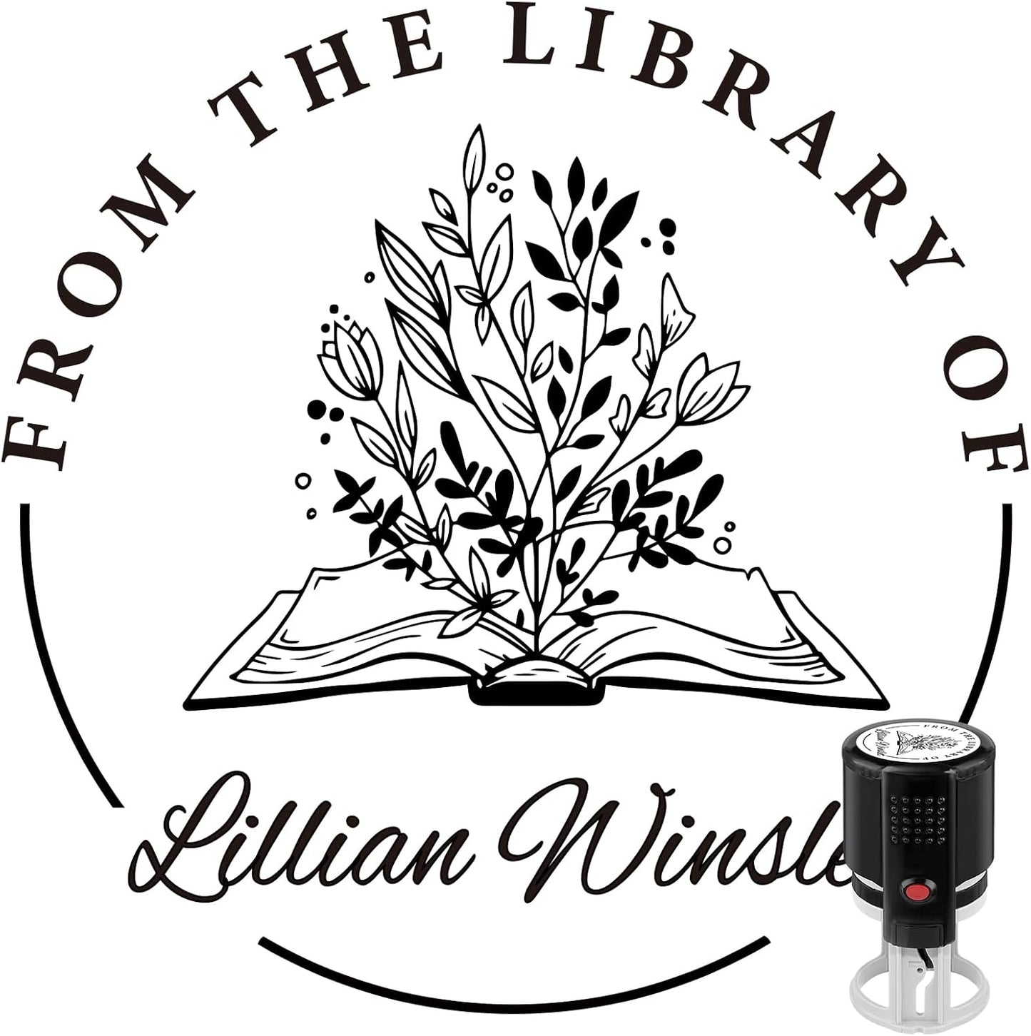 Custom Self-Inking Stamps | Personalized Book Stamp Gift for Book Lovers | 5 Ink Colors (Style10)