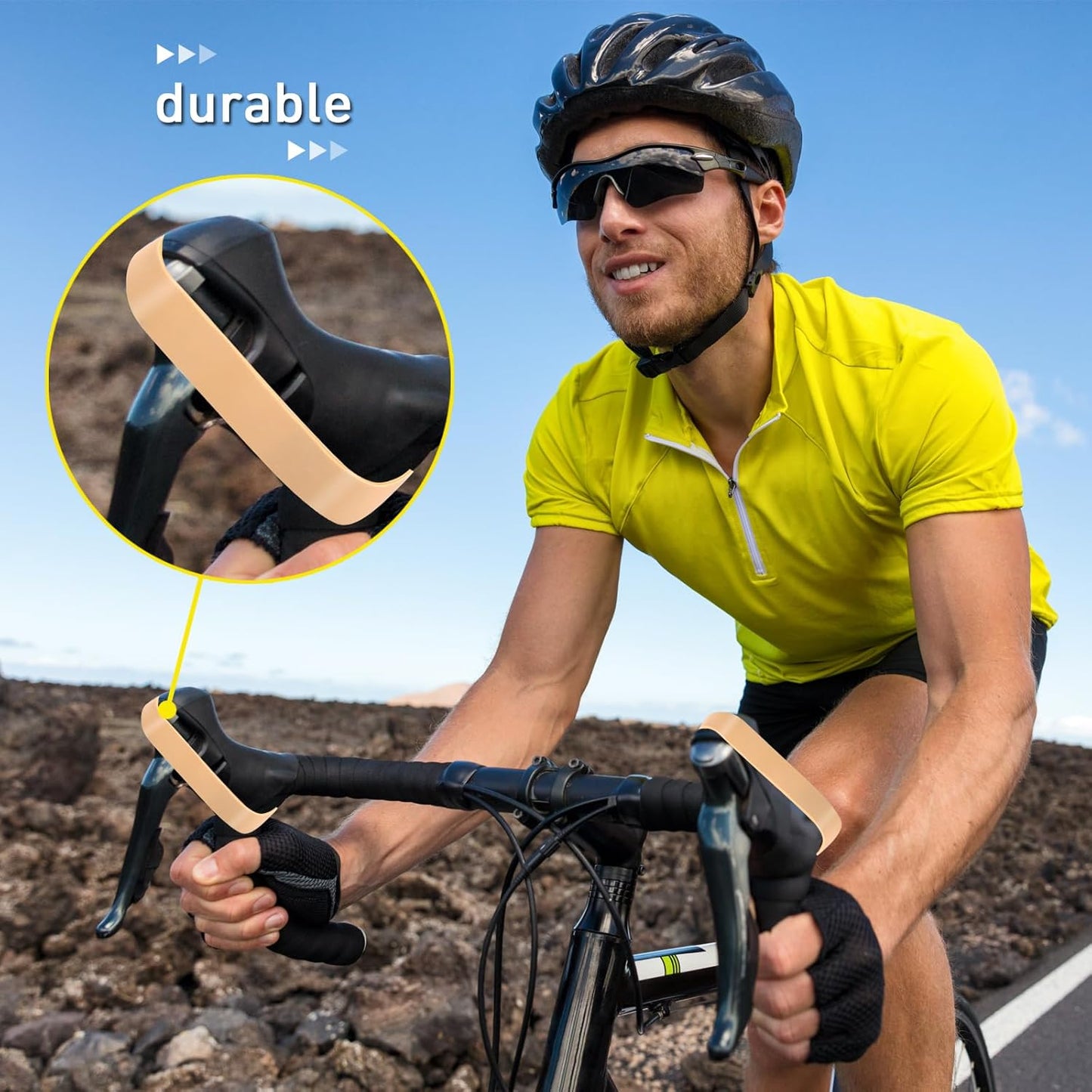 60 Mixed Count Heavy Duty Rubber Bands 6 Size Black Thick Wide Rubber Bands Assorted Size for Hiking Camping Survival Sports Supplies (Light brown)