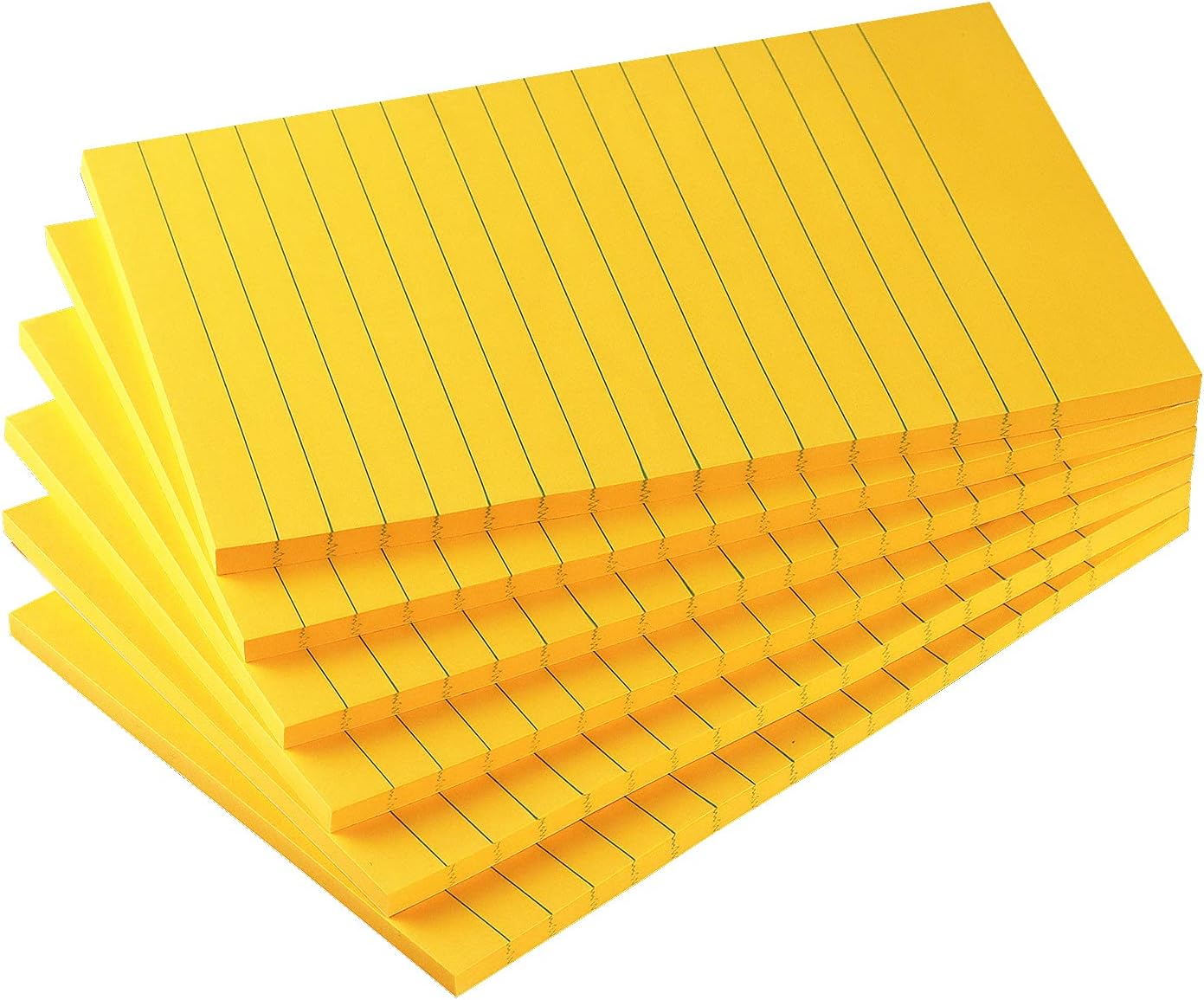 Early Buy 6 Pads Lined Sticky Notes with Lines 4x6 Self-Stick Notes Bright Color Sticky Notes, 45 Sheets/Pad (Orange)