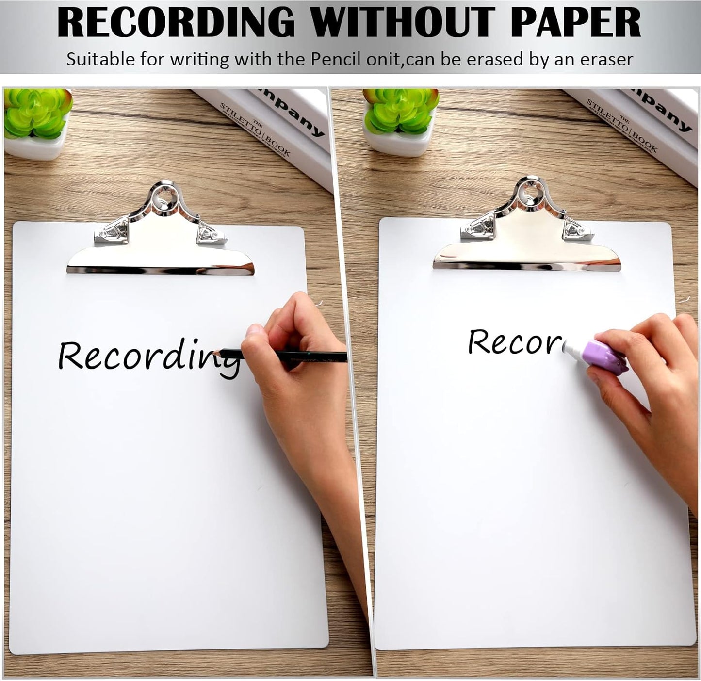 2 Pcs Metal Clipboard Heavy Duty Aluminum Clipboards 12 x 9 Inch Metal Clip Board with Low Profile Clip A4 Letter Size Document Holder for Office School Medical Jobsite Laboratory