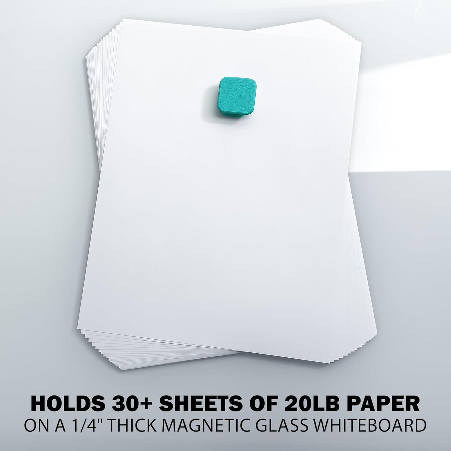 Glassboard Studio MiniBar Magnet - Strong Neodymium Rare Earth Magnets for Fridge, Whiteboard, Locker & Magnetic Glassboards - Crafting & Office Use - Strong Fridge Magnets (Seaside Teal Bar, 2)