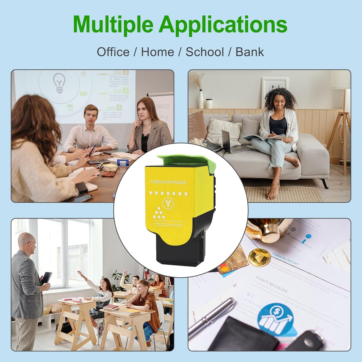 Remanufactured C310 C315 Toner Cartridge Replacement 006R04359 for Xerox C310 C315(1-Pack Yellow)