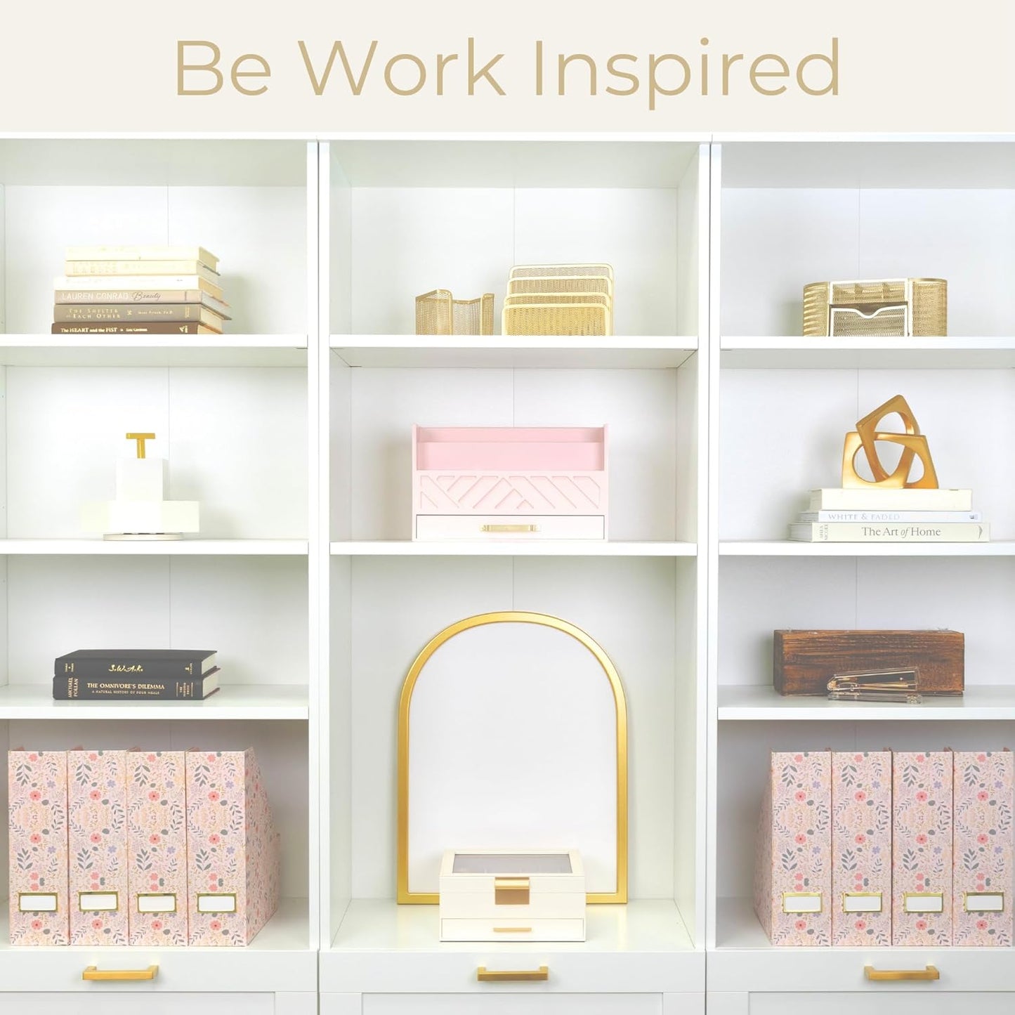 BLU MONACO Foldable Magazine File Set of 4 with Floral Boho Design – Decorative Cardboard Magazine Organizer for Home, Office & Dorm Room – Artistic Magazine Storage Solution