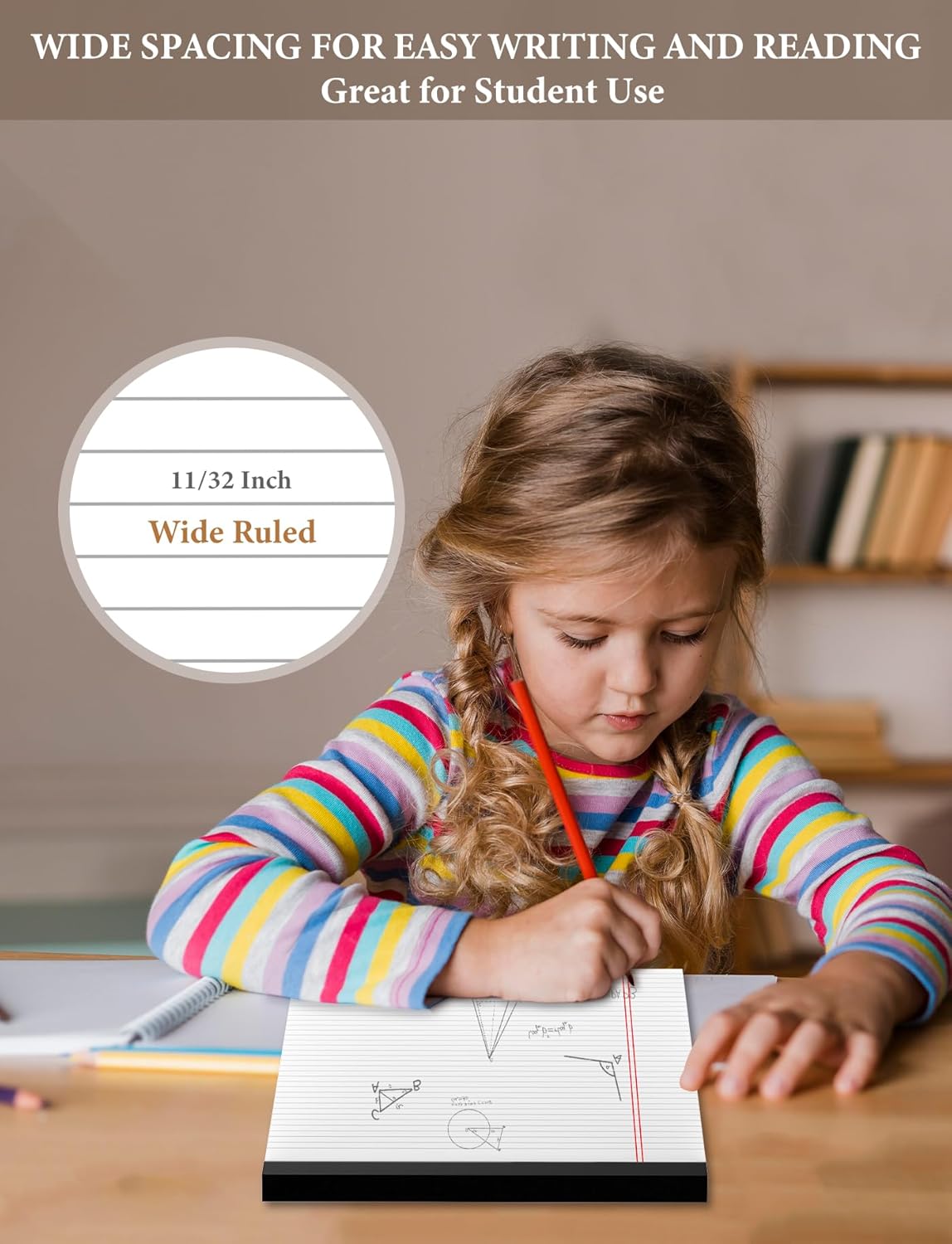 Legal Pads 8.5 x 14 White Wide Ruled, 2 Pack Legal Note Pads 8.5 x 14 Notepad, Lined Paper Pads 8.5 x 14, Lined Tablets Writing Pads, Lined Writing Note Pad, White 70 GSM Pads Of Paper, 30 Sheets/Pad