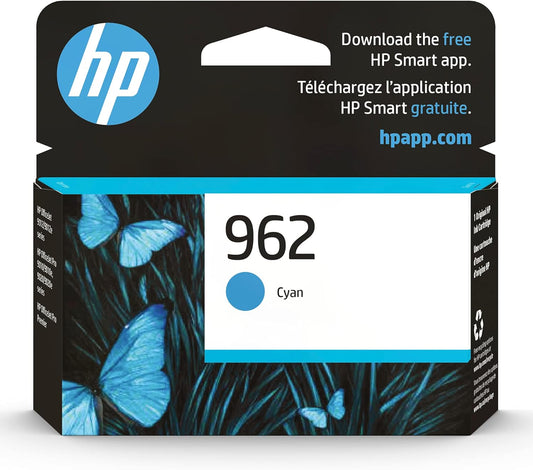 HP 962 Cyan Ink Cartridge | Works with HP OfficeJet 9010 Series, HP OfficeJet Pro 9010, 9020 Series | Eligible for Instant Ink | 3HZ96AN