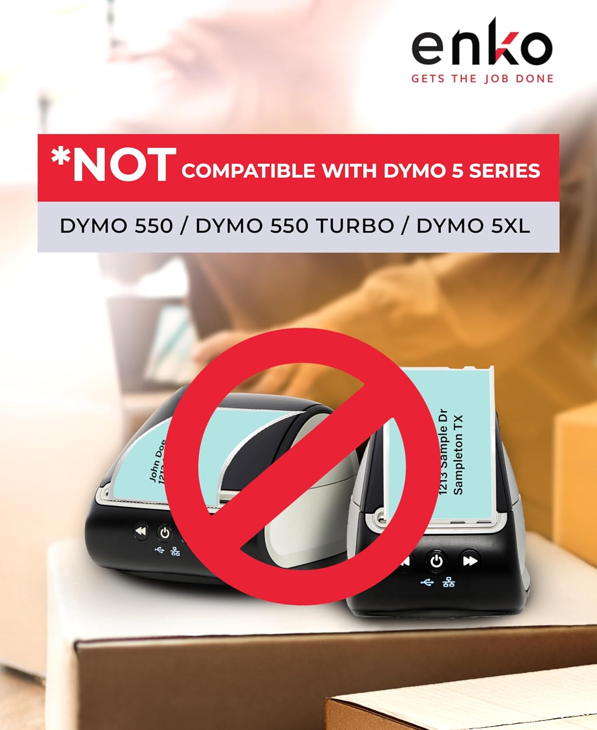 enKo [6 Rolls, 1800 Direct Thermal Labels] Blue Turquoise Colored Compatible for Dymo 30256 Label (2-5/16 x 4") Use with Dymo, Rollo Thermal Printer as Shipping & Mailing Labels