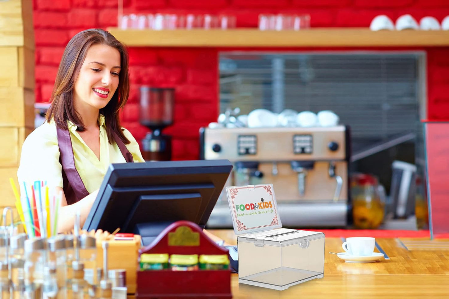 Adir Suggestion Box with Slot and Lock – Acrylic Donation Box for Fundraising, Drawing Box for Raffle, Funraiser Box, Tip Box with Lock - 6.25x4.5x 4 Inches voting box with slot and Sign Holder