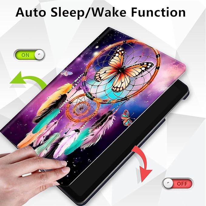 for Kindle Fire 7 case 2019 2017 Release 9th 7th Generation,360 Degree Rotating Stand Smart Protective Cover Case for Amazon fire 7 Tablet 9th/7th Generation,Dream Catcher/Butterfly