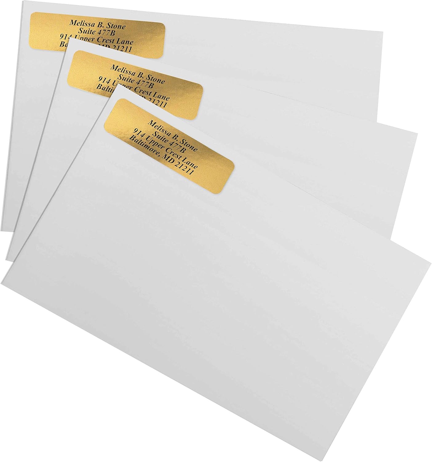Gold Foil Personalized Return Address Labels Without Dispenser - Roll of 500 Custom Stickers