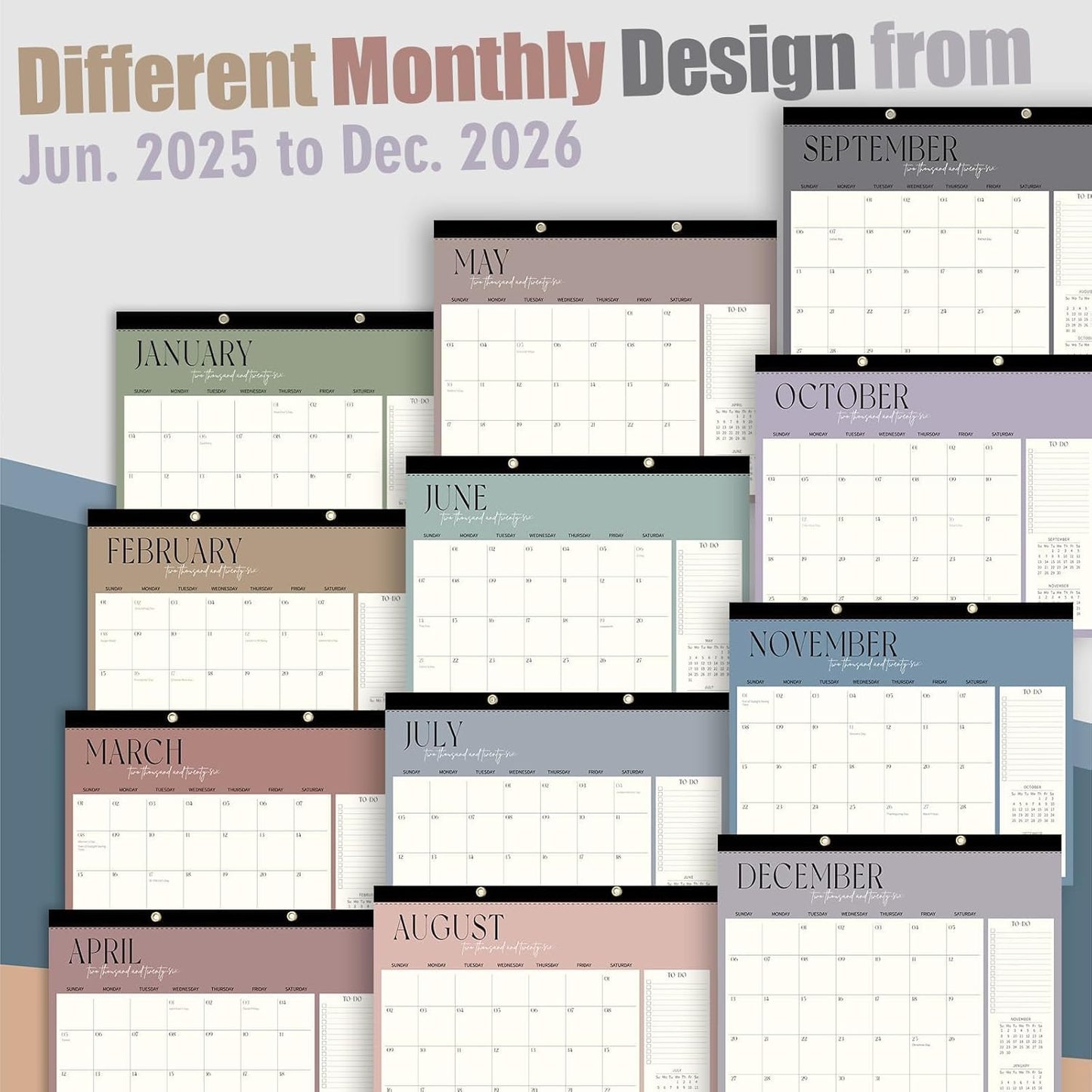 Guasslee Large Desk Calendar 2025-2026, 19-Month Large Hanging Desk/Wall Calendar From 2025 June-2026 December, 17" X 22" School Year Monthly Planner With Thick Paper For Office Home School Organizing