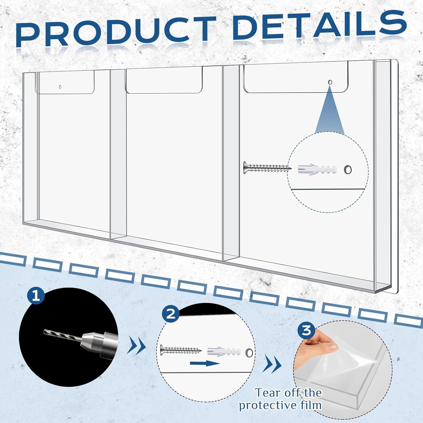 Sherr 2 Pcs Acrylic Brochure Pamphlet Holder Wall Mount 2 Sizes 9 Pocket Fits for 8.5" x 11" and 4" x 9" Brochure Magazine Holder Literature Multi Slot Wall Mount Combo Display Clear Flyer