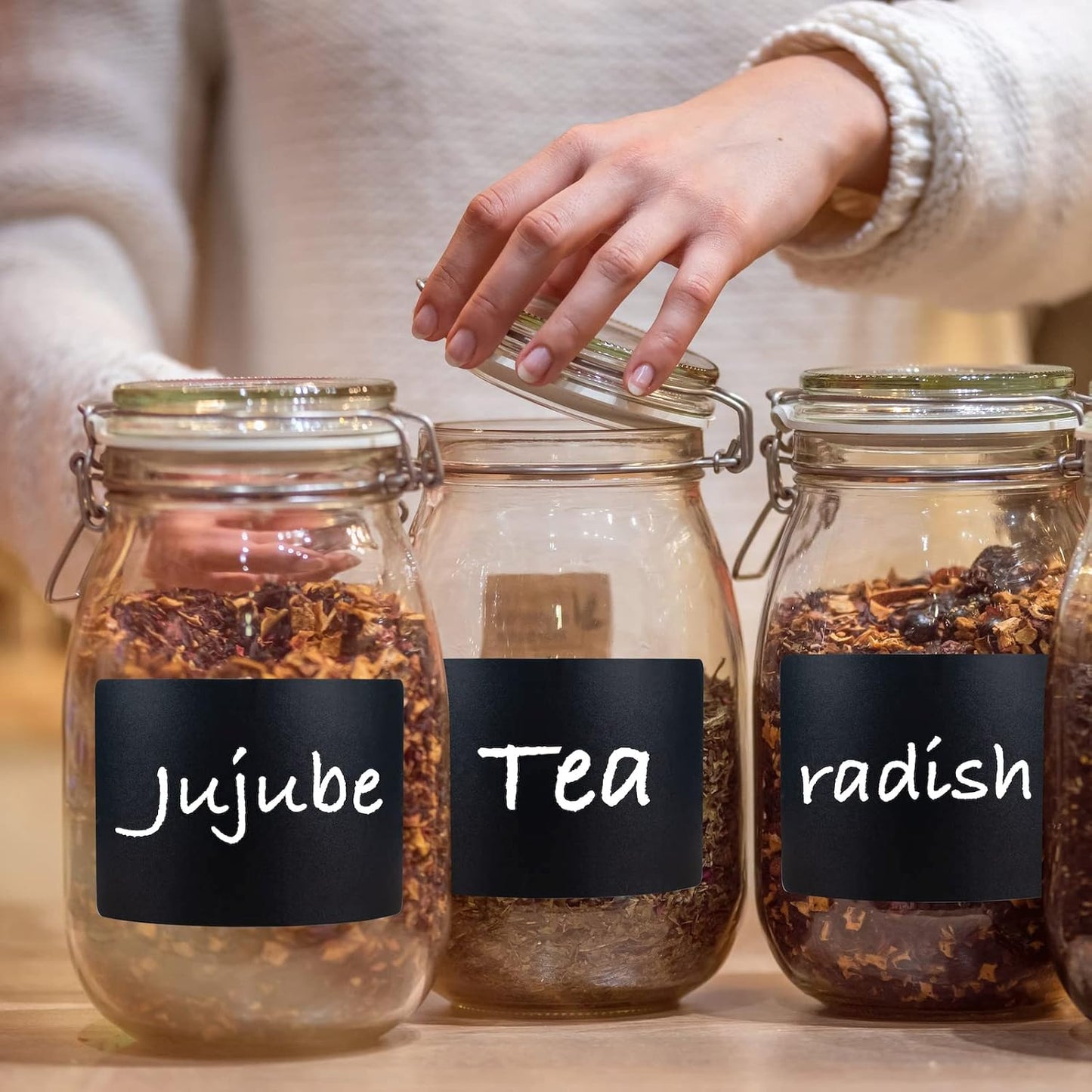 ONUPGO Chalkboard Labels (48 Pack), Reusable Blackboard Stickers, Waterproof Chalkboard Sticker for Jars, Parties Decoration, Craft Rooms, Weddings, Storage, Organize Your Home & Kitchen(4"x3")