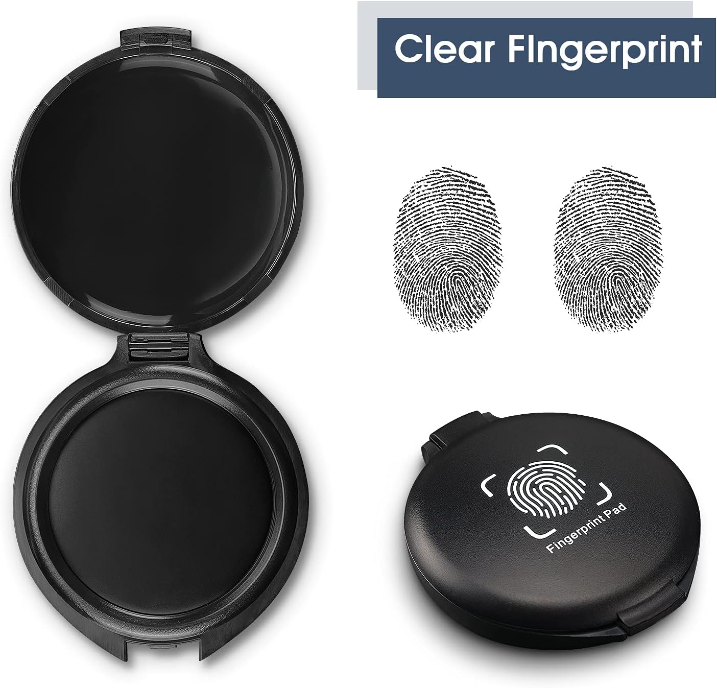 1 Pack Thumbprint Fingerprint Ink Pad Stamp Pad for Notary Supplies Identification Security ID Fingerprint Cards Law Enforcement Fingerprint Black Stamp Ink pad