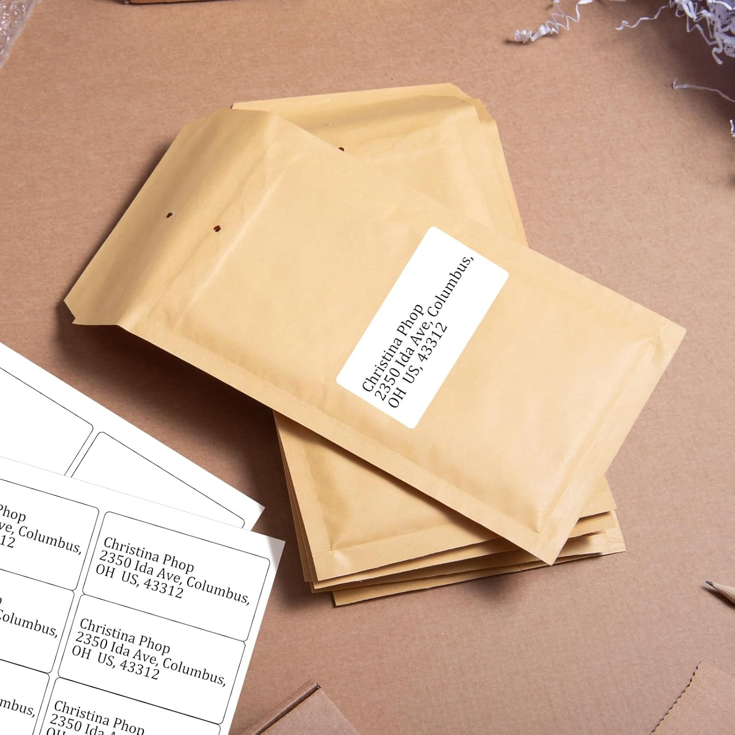 FungLam 2x4 Shipping Address Labels for Laser & Inkjet Printers, 300 Printable White Sticker Labels, 10 per Page Mailing Labels, Permanent Adhesive (30 Sheets, 300 Labels)