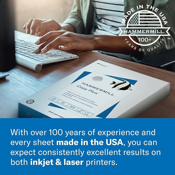 Hammermill Printer Paper, Premium Color 32 Lb Copy Paper, 8.5 x 11 - 1 Ream (500 Sheets) - 100 Bright, Made in the USA, 102630